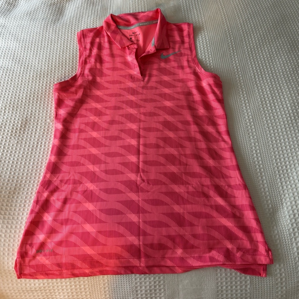 Nike Golf Pink Sleeveless Polo Top
